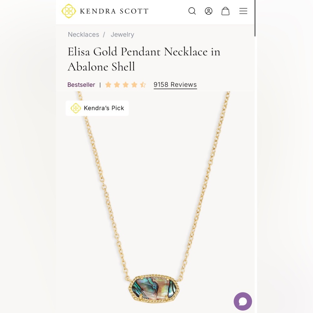Kendra Scott Abalone Shell Necklace